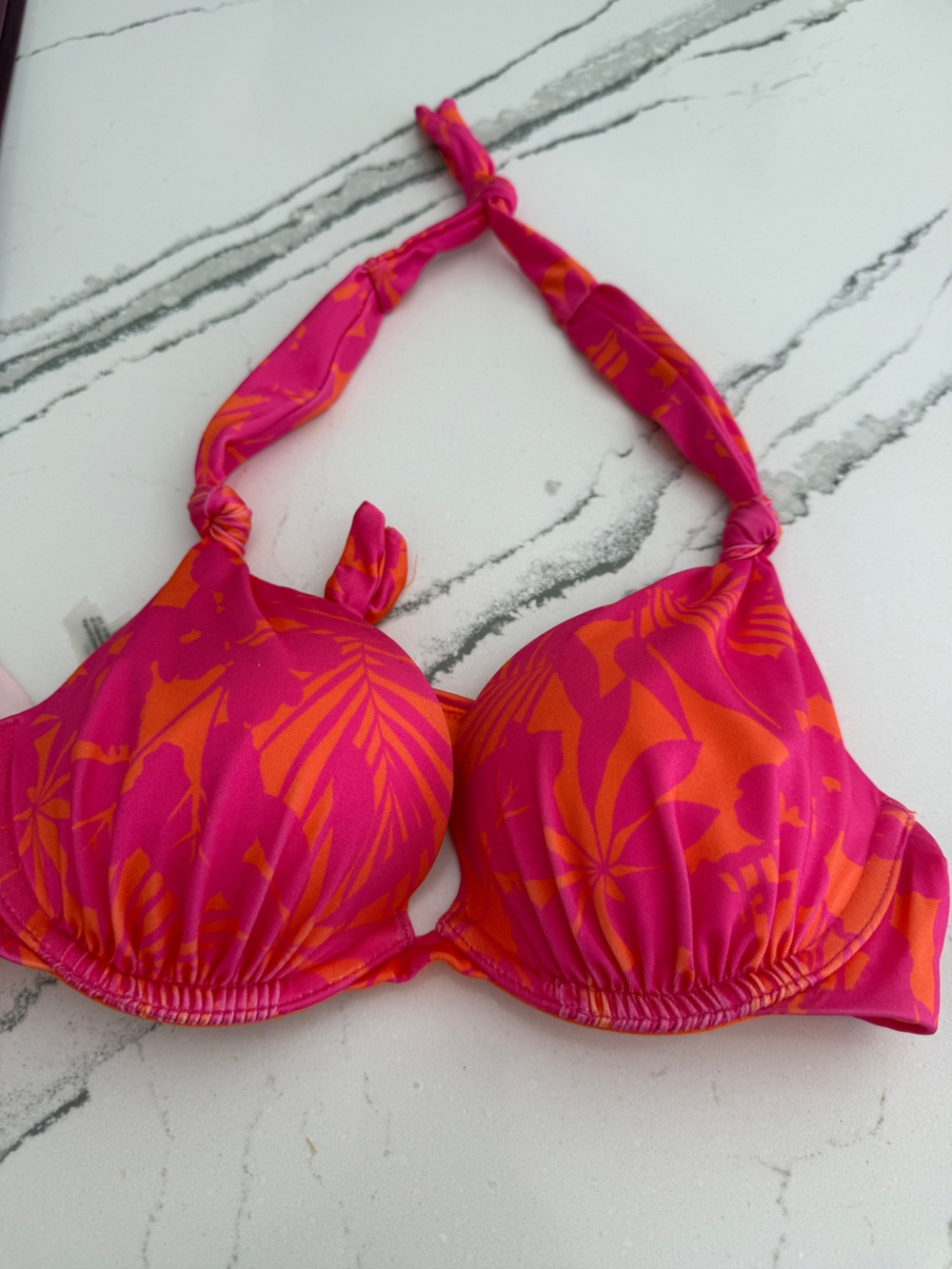 Victoria's Secret Pink and Orange Striped Bikini Top